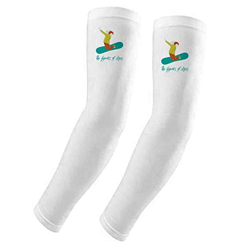 Housse de protection UV pour ski et manches de bras de sports d'hiver avec illustration