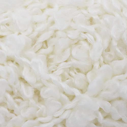Niceec 4 Skeins Fancy Loop Yarn Soft Soft Novelty Yarn For Diy Craft Fashion Yarn For Crochet Knitting Boucle Yarn Fingering Weight Yarn Totle Length 4×65Yds(4×1.76Oz)-White #TOP1