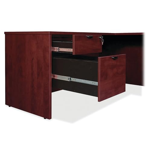 Lorell PD3066RSPMY Prominence 2.0 Mahogany Laminate Box/Box/File Right-Pedestal Desk thumb #4