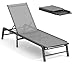 FHVIT Aluminium Chaise Lounge Chair Outdoor, faltbar Patio Lounge Chair Assemble-Free, Pool Lounge Chairs mit 5 verstellbaren Rückenlehnen