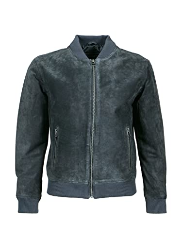 Freaky Nation Ted-fn Chaqueta de Cuero, Color Gris Oscuro, M para Hombre