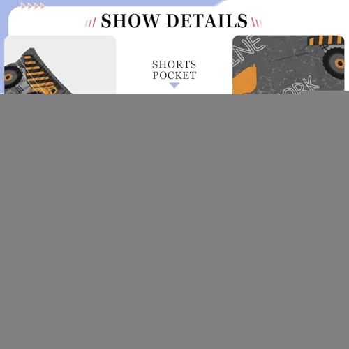 ZZXXB Retro Excavator Boys Long Pants Soft Trousers Elastic Waist Kids Lounge Bottoms with Pockets S-XL4