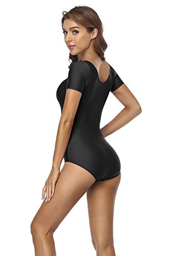 Image of speerise Womens Spandex Dance Leotard Short Sleeve
