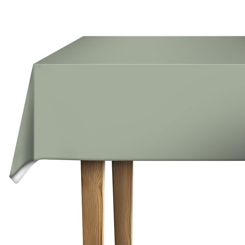 d-c-fix mantel hule mesa PVC-free Verde Salvia - antimanchas resinado impermeable moderno - plastico - para interior y exterior - 110 cm x 140 cm rectangular