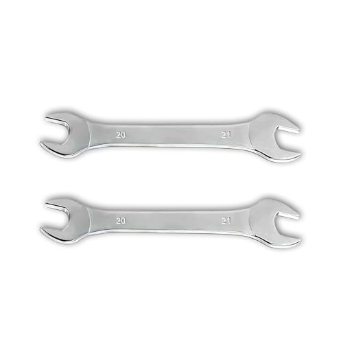 Leliafleury Super Thin Spanner, 2Pcs 20mm x 21mm Double Open End Spanner, Carbon Steel, Metric Wrench Repairing Tool for Bicycle