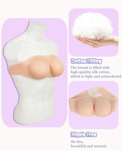 Image of Silicone Breast Plate Strapless Fake Boobs Silicone Breast Forms False Breasts For Crossdresser Drag Cosplay