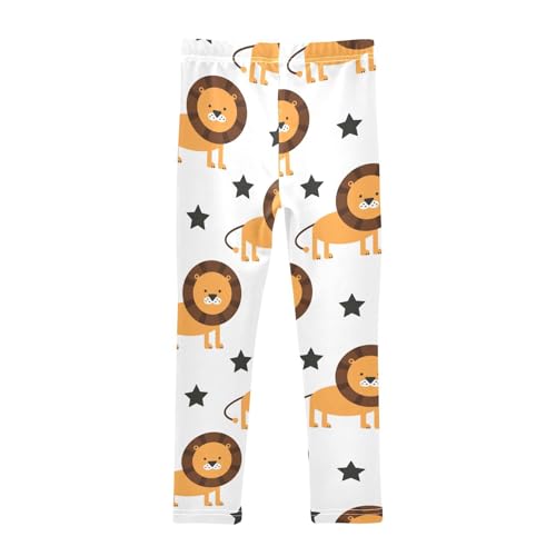 Cartoon Lions Girls Leggings,Workout Leggings for Girls Toddler Athletic Legging Size for 3-10T2