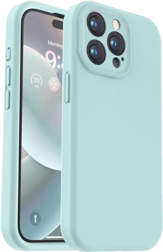 Image of Back Cover for iPhone 13 Pro Case,[Military Shockproof Protection] Liquid Silicone Case with [Soft Anti-Scratch Microfiber Lining for iPhone 13 Pro (Mint Green)