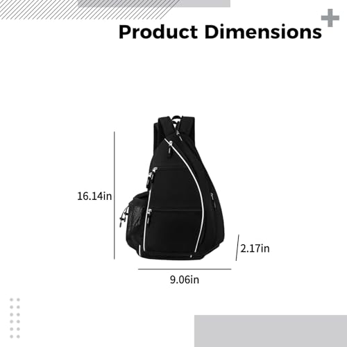 Bolsa de pickleball negra con múltiples bolsillos y tejido de poliéster ligero 2