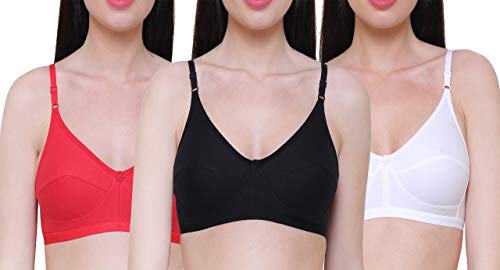 Image of INNER TOUCH Women's Cotton Non-Padded Bra (Pack of 3)