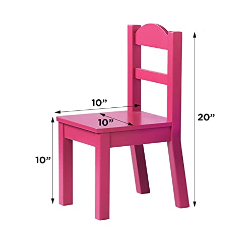 Image of Humble Crew Kids Table and Chair Set, Toddler Activity Table with 4 Chairs for Play, Crafts, Snacks & Learning, Wooden Kids Furniture for Playroom & Bedroom, White /Pink /Purple /Aqua