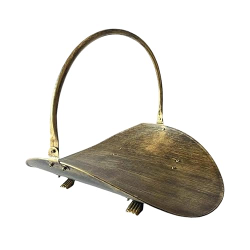 MagiDeal Leñero para Chimenea con asa, Resistente, Organizador de Almacenamiento para Interiores y Exteriores, de Metal.