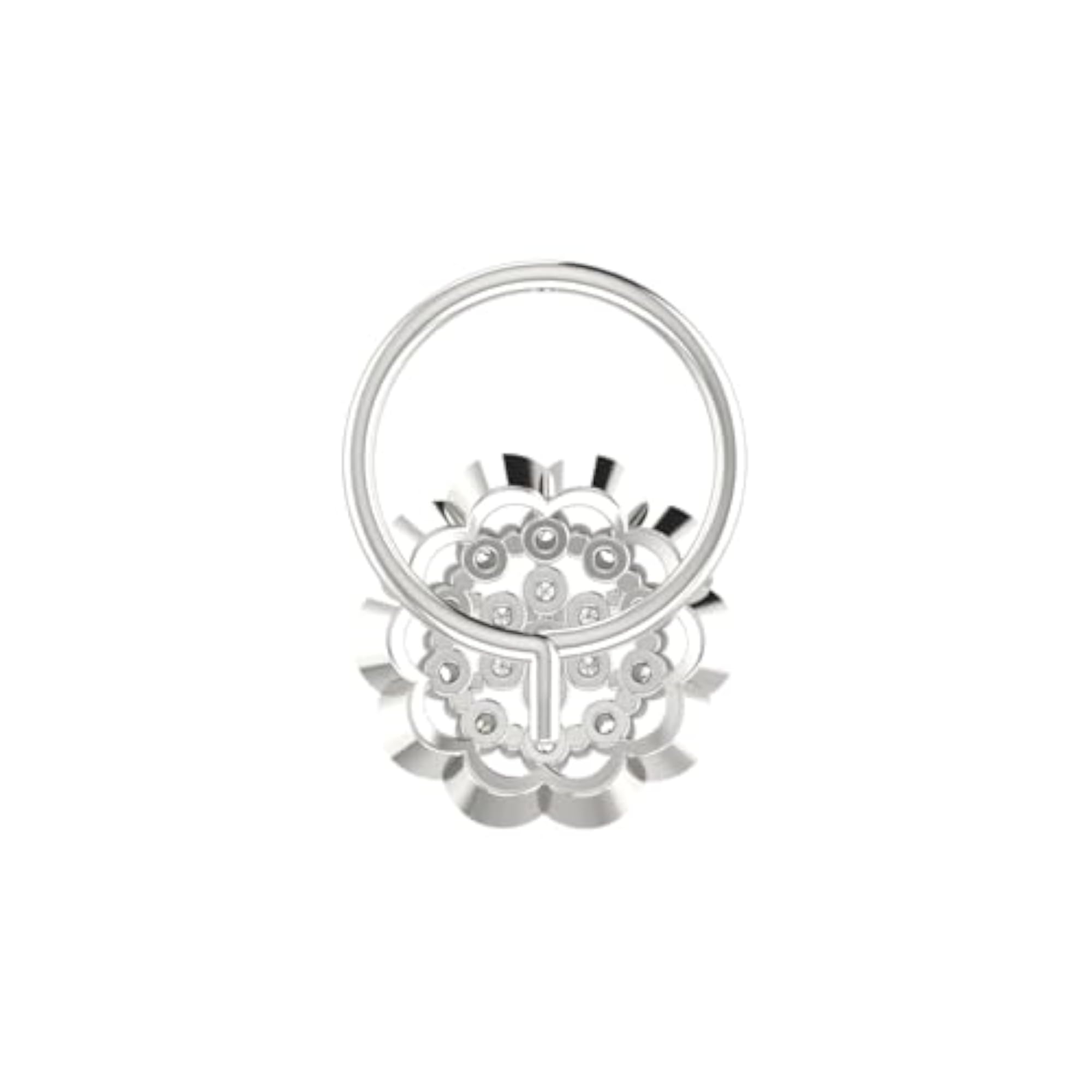 9K BIS Hallmarked White Gold Stud Nosering