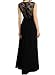 Miusol Vintage Chiffon Largo Fiesta Vestidos para Mujer Negro Small