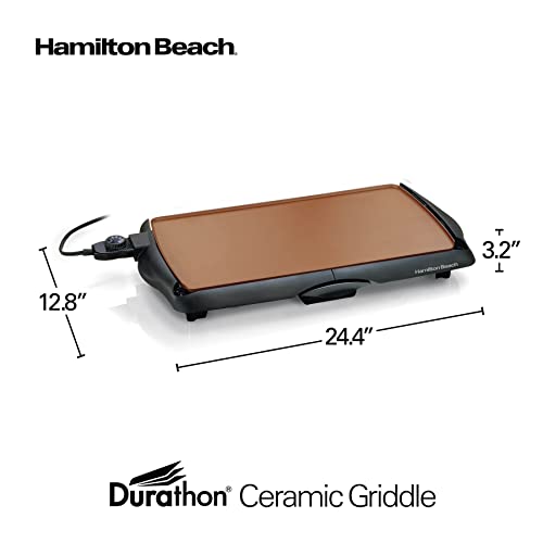 Hamilton Beach 38518R Durathon Ceramic Griddle, 200 Sq. In, Black #TOP7