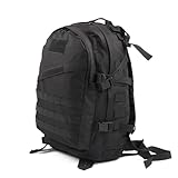 Mochila táctica militar de gran capacidad de 40 litros, color negro, para camping, senderismo, para hombres y mujeres, mochila de viaje al aire libre, Negro, 40*25*50CM