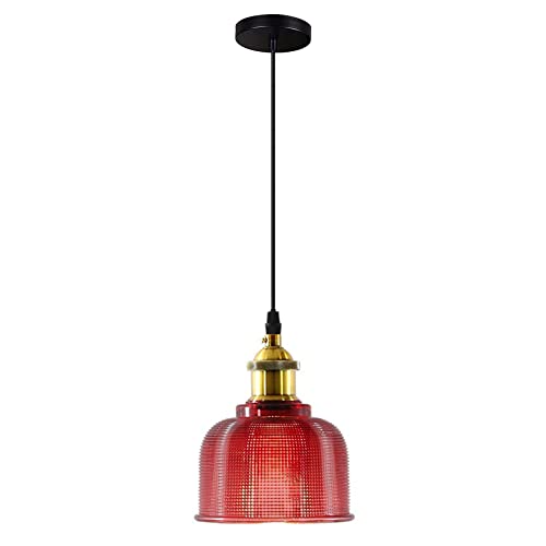 Pendentif éclairage industriel en verre vintage de 15cm pour loft et bar rétro E26