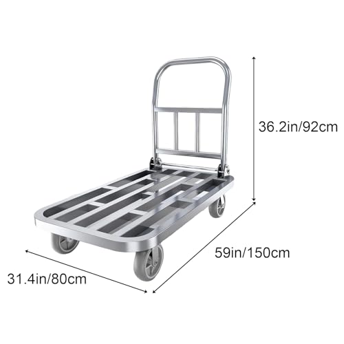 Carretilla plegable con plataforma y ruedas giratorias 80x150x92cm miniatura 2