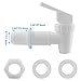 Rierdge 2 Pcs BPA-Free Replacement Cooler Faucet Water Bottle Jug, Water Dispenser Tap Set Reusable Spigot Spout Water Beverage Lever Pour Dispenser Valve Water Crock Tap (White)