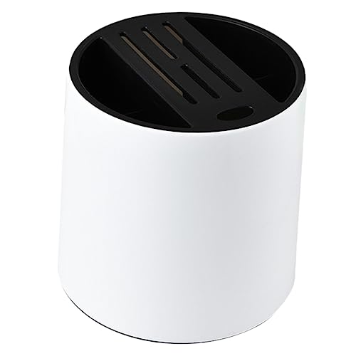 BRIGHTFUFU 1 PC Rotatable Kitchen Utensil Holder Plastic Cutlery Storage Stand Compartment Organizer for Efficient Tool Access Modern Design for Kitchen Decor
