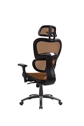 Ergonomic Mesh Swivel Office Chair, Adjustable Hight Computer Chair Task Chair With 3D Adjustable Armrests, Adjustable Headrest And Lumbar System, High-Back Executive Chair Desk Chair, Orange #TOP5