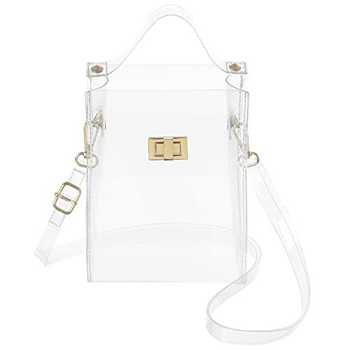 Clear Crossbody Bags for Women,Small Clear Purse Plastic Handbags Clutch Stadium Approved Sportï¼ˆVertical-Clearï¼‰