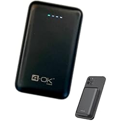 Cargador Portatil Qi 4-Ok Power Bank Magnetico 5000 mAh. Cargador Magnetico Inalambrico Portatil Compatible con Dispositivos Magsafe. Powerbank Bateria Externa de Carga QI 15W y Dos Salidas de Carga USB C y A