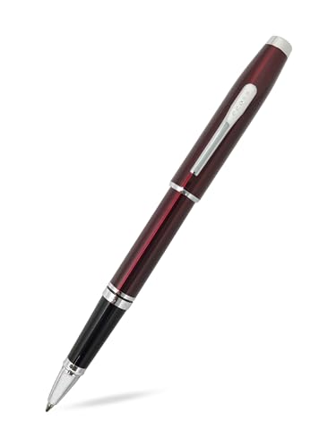 Image of Cross Coventry Red Lacquer Rollerball Pen with Polished Chrome Trim - Refillable, Luxury Gift Box