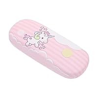 Healifty Kinder-Einhorn-Halter, tragbare Muschel-Leder-Brillen, Verwendung zu Hause, beständige Lesehüllen, rosa Brillenrahmen für Mädchen, PU-Hülle, Brille für widerstandsfähige Behälter