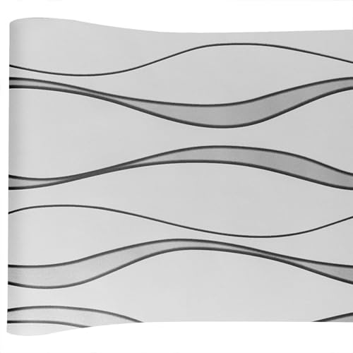 Anttyscar Beige Stripes Wallpaper Glitter Effect Textured 3D Flocking Embossed Wallpapers Non-Woven Stripes Wall Paper Roll for Adults Kids Bedroom Living Room Hallway Stairs Lounge