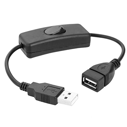Xingdianfu USB-Schalter Kabel 0,3m Mit Ein/Aus-Verl&auml;ngerungskabel - Schwarz Control f&uuml;r Kopfh&ouml;rer, Lampe, L&uuml;fter