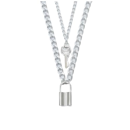 Collier pendentif chaîne en argent 925 look punk long pour sublimer vos tenues rock urbaines