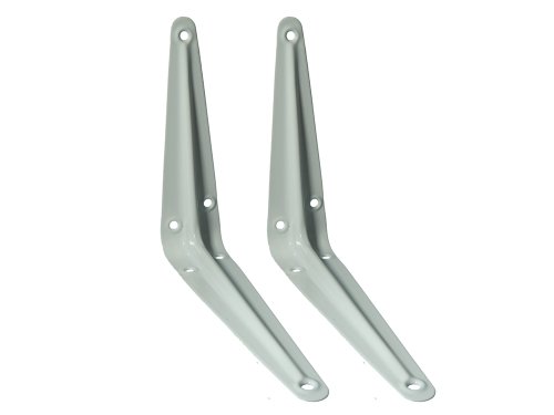 Support d'étagère 150x125 mm blanc en lot de 2 pour fixation murale