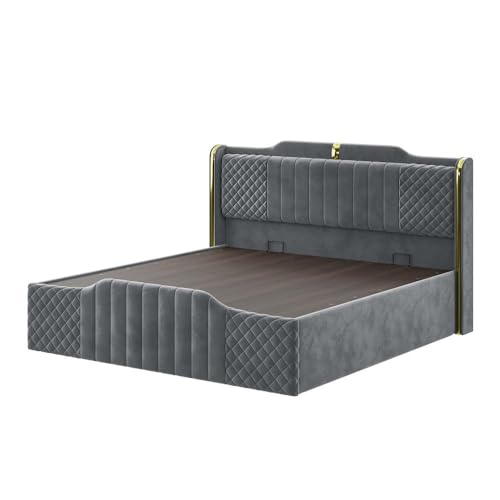 Image of Wakefit Velura King Size Hydraulic Storage Upholstered Bed