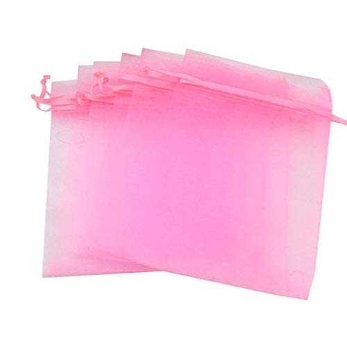 Bolsa de presente VOSAREA 100 peças de bolsas para doces de organza com cordão de chocolate, bolsas