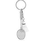 TOSSPER 1pc Badminton Keychain Nette Mini Badminton Ball Und Schläger-anhänger Schlüsselanhänger Schmuck Accessoires Geschenke Für Freunde
