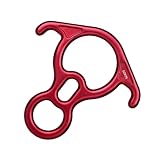 Toddmomy Descensor De Oído Doblado 8 Descensor Figura Ocho Rappel Mosquetón De Escalada con Bloqueo Descendiente Trepador Engranaje Aleación De Aluminio 7075 Equipo De Escalada En