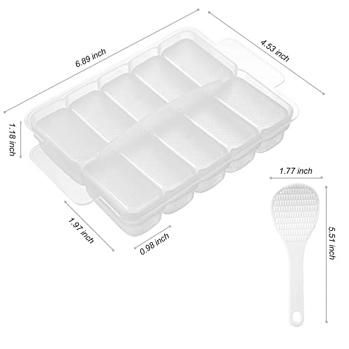 AYCCNH 10 in 1 Mini Japanese Onigiri Sushi Mold, Nigiri Bento Rice Ball Mold Rectangular Sushi Maker…