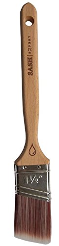 Sash Expert Flat Professional Angled Paint Brush (1-1/2") - Angle Sash Synthetic Paint Brushes - Perfect Edge Brush - Precision Angled Cutter Brush