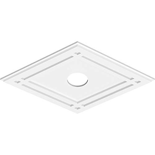 Image of Ekena Millwork CMP30X20DD-04000 Diamond Architectural Grade PVC Contemporary Urethane Ceiling Medallions 30 inchW x 20 inchH x 4 inchID x 10 1 /2 inchC x 1 inchP
