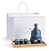 GDLQ Ceramic Sake Setsake Zestaw Sake Cup Sake Sake z cieplejszą, tradycyjną porcelanową japońskim ceramiki gorącym zestawem napoju gorącego Saki, obejmuje 1 piec 1 ocieplenie miski 1 Sake butelka 4 s