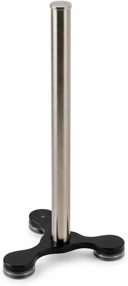 Stainless Steel Suction Cup Paper Towel Holder Kitchen Bathroom Spare Toilet Paper Holder with Nonslip Stable Super Suction Grip Base Countertop (Black Base)