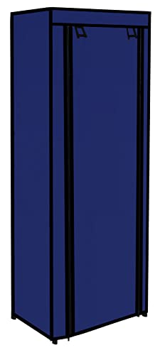 Image of Multi Utility 9 Layer Shelf Collapsible Metal Pipes with Non-Woven 100GSM Fabric Cover for Shoe /Cloth /Toy /Books Rack (Dark Blue, Metal)