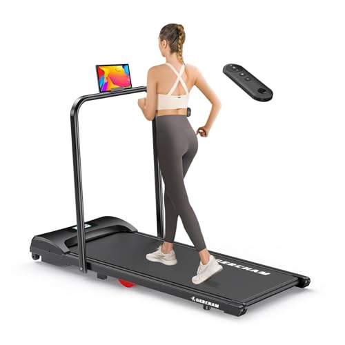 GERCHAM Cinta de Correr Plegable, Walking Pad con Control Remoto, Pantalla LCD para el hogar, 2,5 HP, 120 kg, 10 km/h Cinta de Andar para el Hogar y Oficina