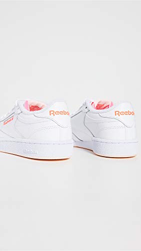 Image of Reebok womens Club C Sneaker, White /Ceramic Pink /Orange Flare, 6.5 US