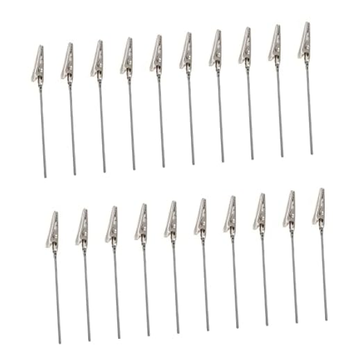 MAGICLULU 50 Unidades Clipe Jacaré Pegos De Foto De Metal Clipe De Memorando Desktop Bra?adeira De Jacaré De Fio De Metal Aço Inoxidável Escritório Definir Área De Trabalho