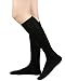 Prupoky Womens Knee High Socks Long Sock for Women Athletic Sports Thigh High Stockings Casual Striped Tube Socks for Women 3 Pack Black