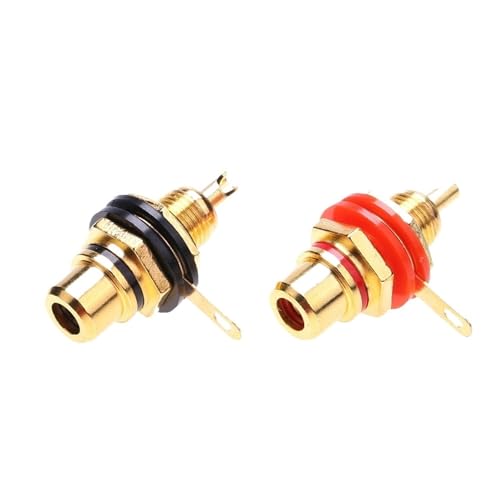 Generic - 2-16pcs chassis panel installation adapter zinc alloy gold-plated female socket connector accessories female audio socket(5Pair)