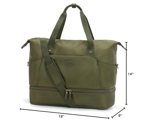 Missnine Expandable Weekender Bag for Women,Travel Duffel Bag 50L Carry on Overnight Bag with Shoes Compartment Gym Bag - Thumbnail 7
