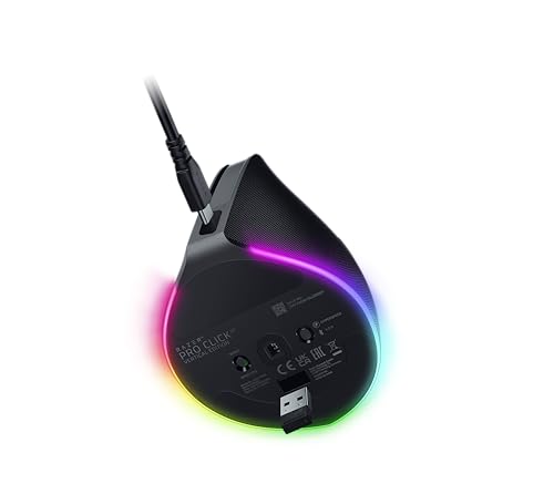 Image of Razer Pro Click V2 Vertical Wireless Mouse: 6 Button Ergonomic Design - One Click AI Prompt - Long Battery Life - Multi Device Connectivity via 2.4GHz, Bluetooth, or USB C Wired Mode - Chroma RGB